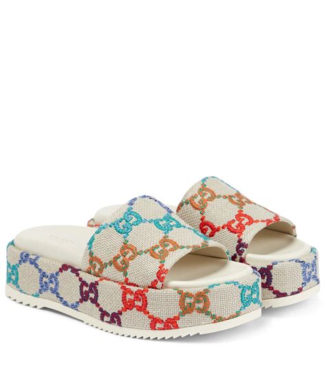 white gucci slides cay|net a porter Gucci slide.